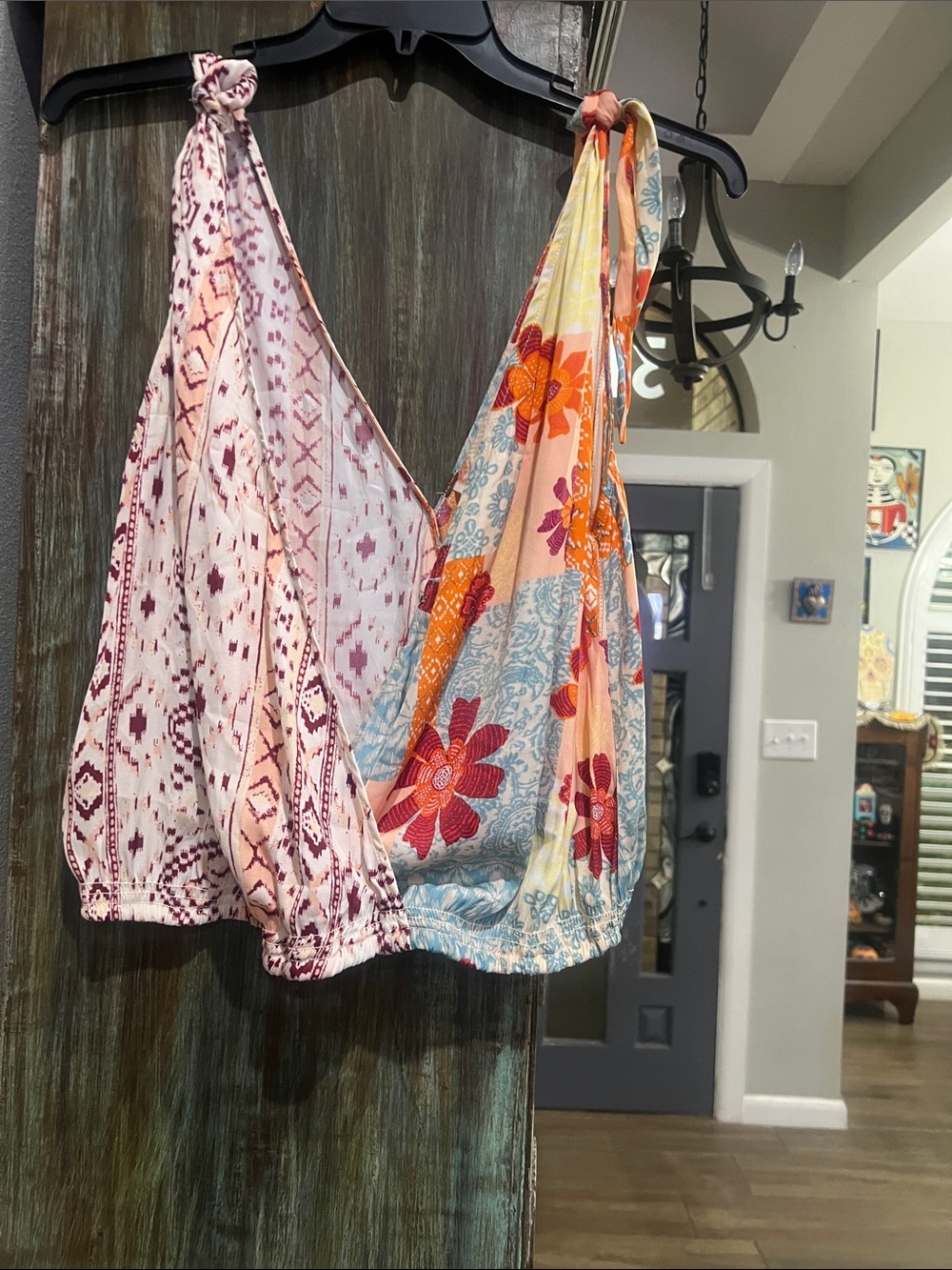 Free People Multicolor Floral Patchwork Camisole - Teal, Orange, Pink